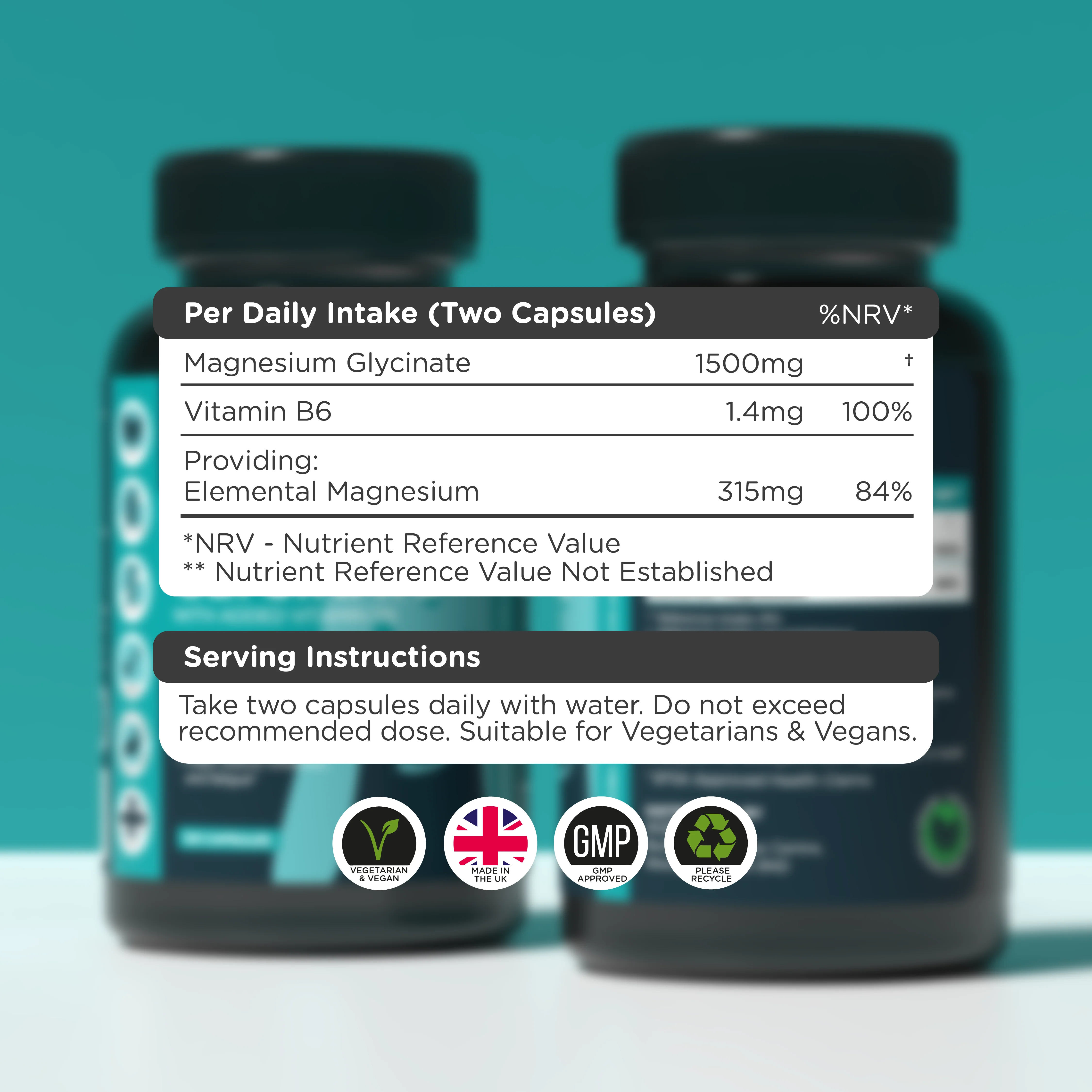 Clean Magnesium Glycinate 1500mg & Vitamin B6 - Image 4