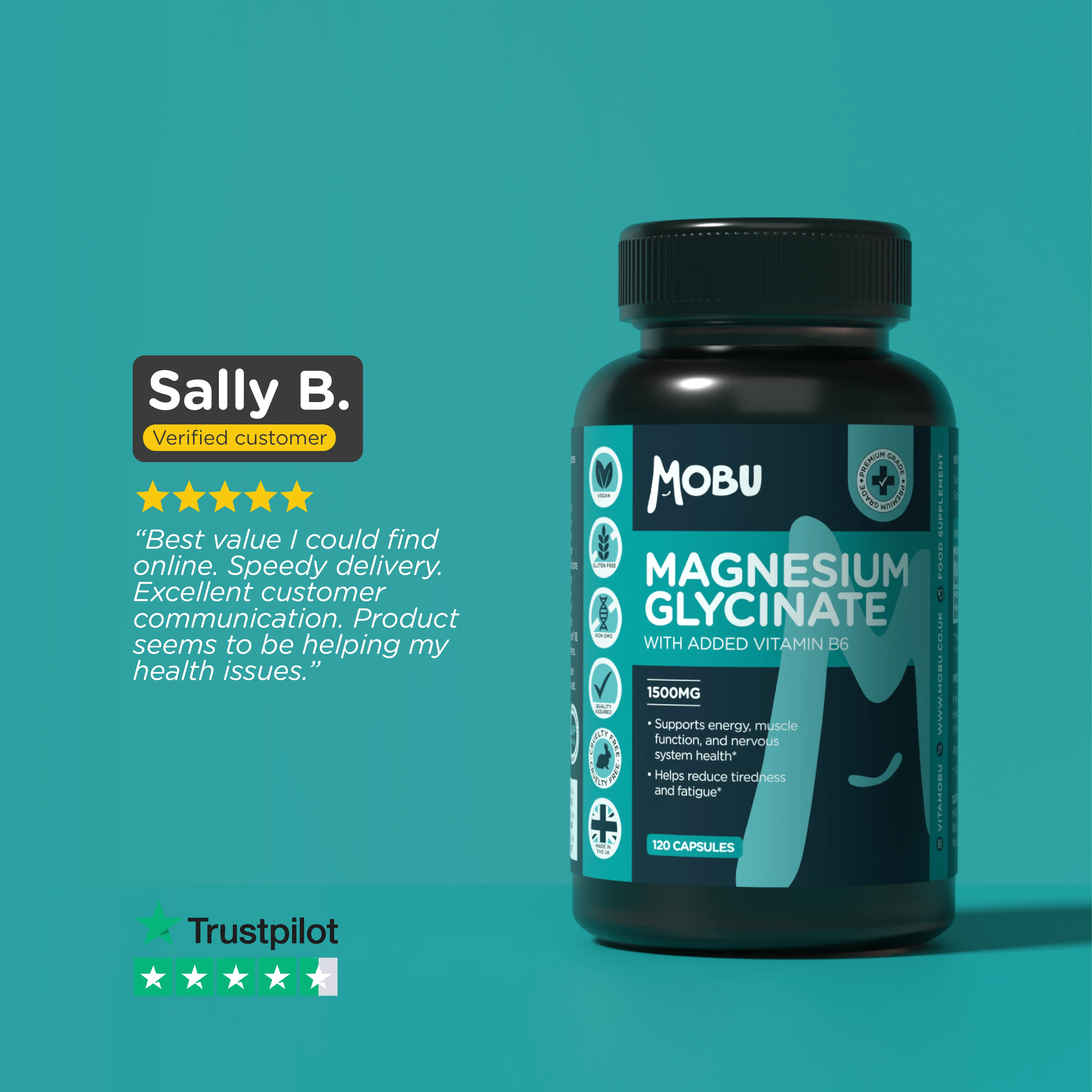Clean Magnesium Glycinate 1500mg & Vitamin B6 - Image 7